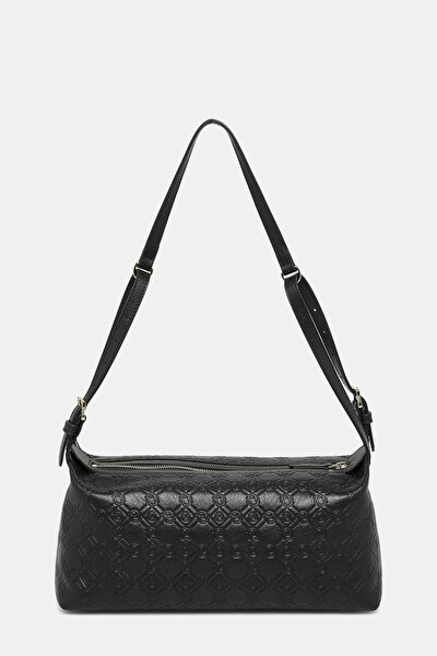 BLACK MONOGRAM LEATHER BAG 3