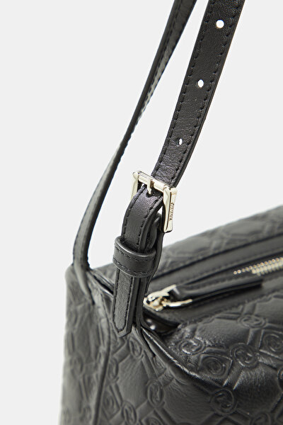 BLACK MONOGRAM LEATHER BAG 5