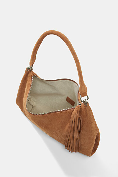 TAN MONOGRAM LEATHER BAG 5