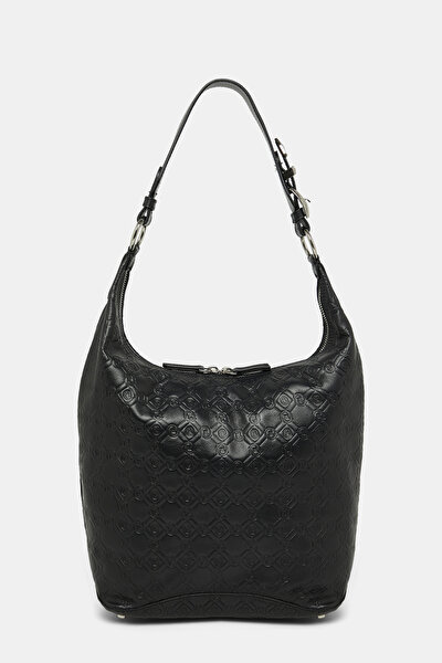 BLACK MONOGRAM LEATHER BAG 3
