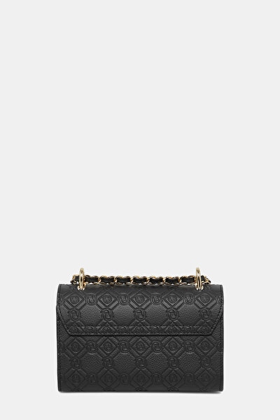 BLACK MONOGRAM LEATHER BAG 4