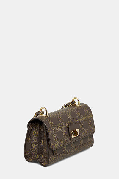 BEIGE MONOGRAM LEATHER BAG 3