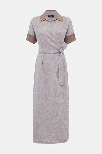 BEIGE SHORT SLEEVE DRESS 8
