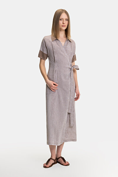 BEIGE SHORT SLEEVE DRESS 4