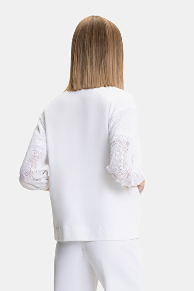 WHITE BASIC / ROUND NECKLINE SWEATSHIRT 3