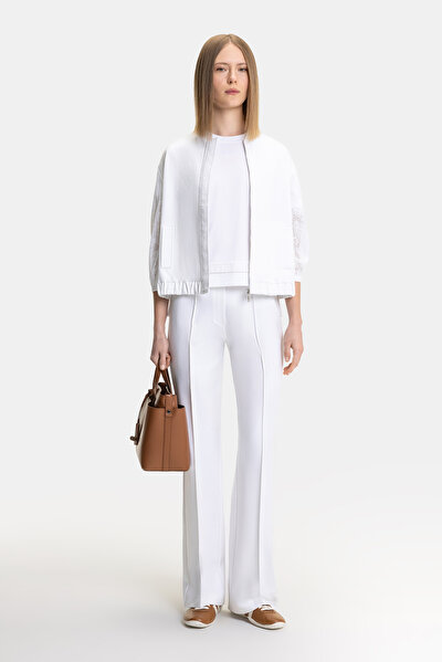 WHITE BASIC / ROUND NECKLINE SWEATSHIRT 5