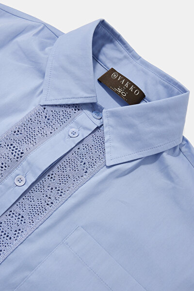 BLUE 3/4 SLEEVES SHIRT 8