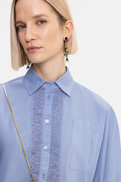 BLUE 3/4 SLEEVES SHIRT 4