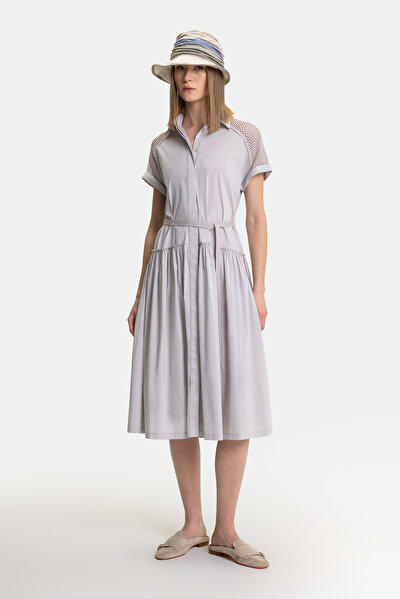 BEIGE SHORT SLEEVE DRESS 4