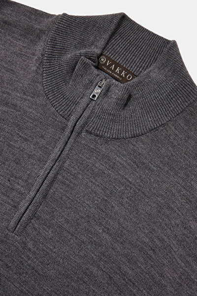 GREY UPRIGHT COLLAR TRICOT 3