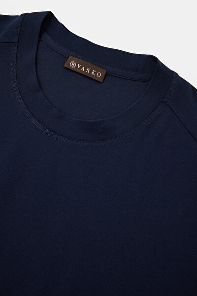 NAVY BLUE BICYCLE COLLAR SHORT SLEEVE TSHIRT 8