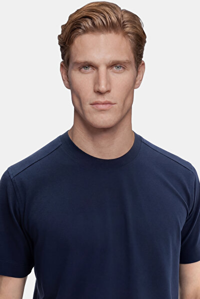 NAVY BLUE BICYCLE COLLAR SHORT SLEEVE TSHIRT 3