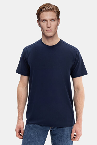 NAVY BLUE BICYCLE COLLAR SHORT SLEEVE TSHIRT 5