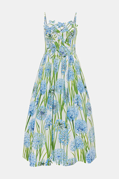 MULTICOLOR FLORAL PATTERN MIDI DRESS 3