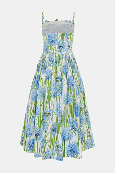 MULTICOLOR FLORAL PATTERN MIDI DRESS 4