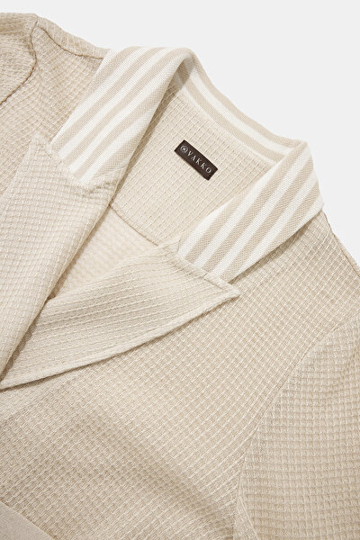 BEIGE SURPLICE NECKLINE (CROSS-OVER NECKLINE) JACKET 9
