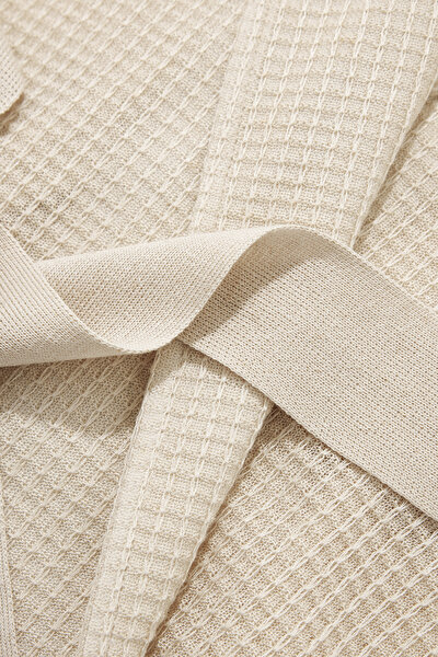 BEIGE SURPLICE NECKLINE (CROSS-OVER NECKLINE) JACKET 10