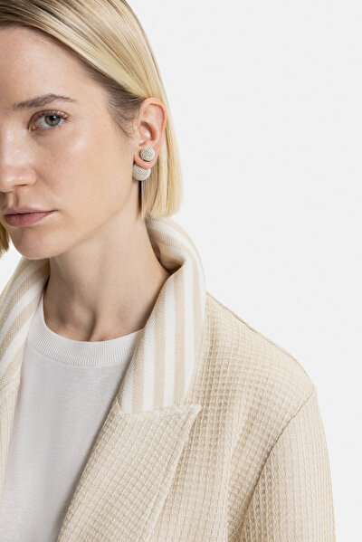 BEIGE SURPLICE NECKLINE (CROSS-OVER NECKLINE) JACKET 3