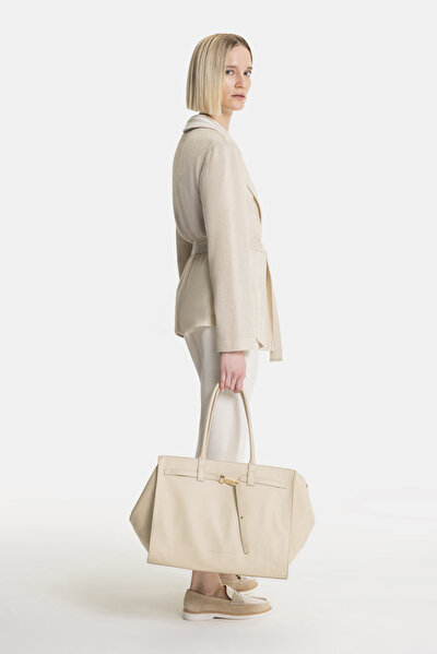 BEIGE SURPLICE NECKLINE (CROSS-OVER NECKLINE) JACKET 5