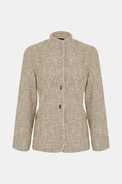 BEIGE UPRIGHT COLLAR JACKET 8