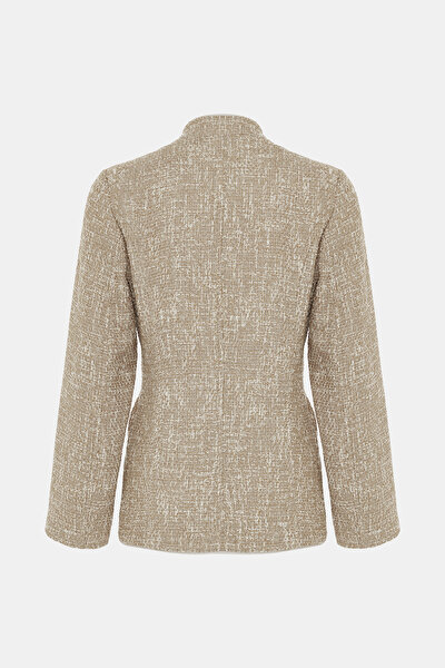 BEIGE UPRIGHT COLLAR JACKET 9