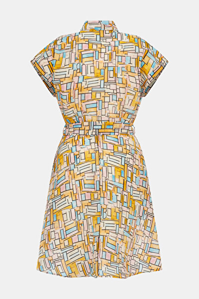 MULTICOLOR SHORT SLEEVE ABOVE THE KNEE DRESS 8