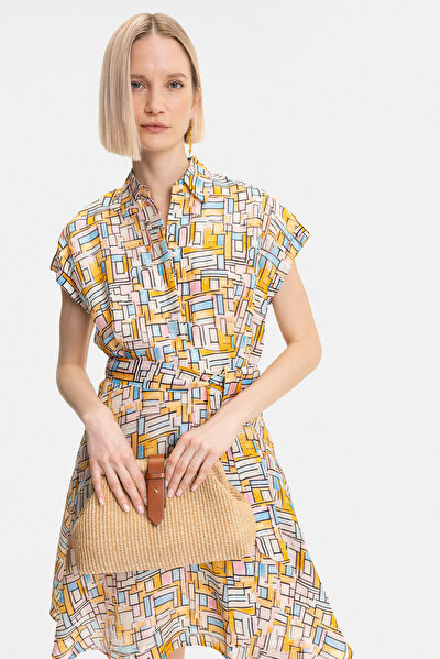 MULTICOLOR SHORT SLEEVE ABOVE THE KNEE DRESS 3