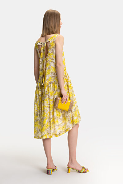 BEIGE SLEEVELESS MIDI DRESS 3