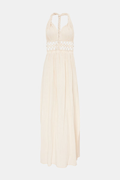 CREAM SLEEVELESS DRESS 8