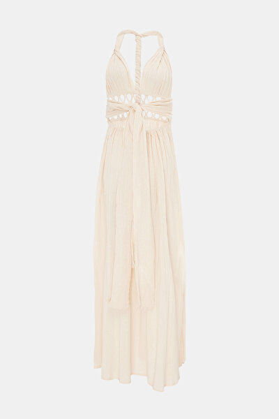 CREAM SLEEVELESS DRESS 9