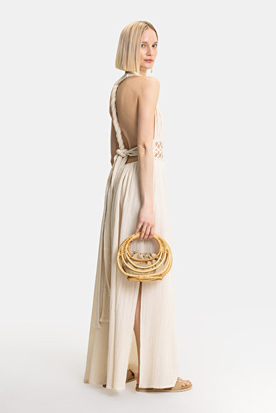 CREAM SLEEVELESS DRESS 3