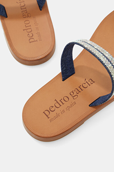 NAVY BLUE JEWELLED SLIPPER 5