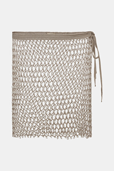 BEIGE BEAD MINI SKIRT 4