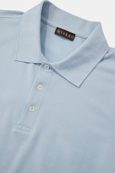 LIGHT BLUE POLO NECK SHORT SLEEVE TSHIRT 3