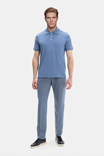 INDIGO POLO NECK SHORT SLEEVE TSHIRT 5