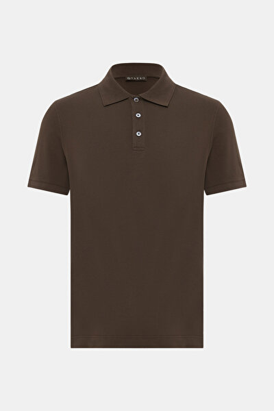 BROWN POLO NECK SHORT SLEEVE TSHIRT 5