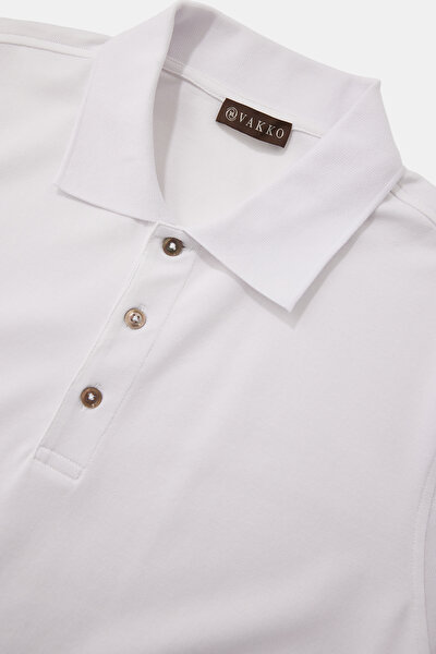WHITE POLO NECK SHORT SLEEVE TSHIRT 3