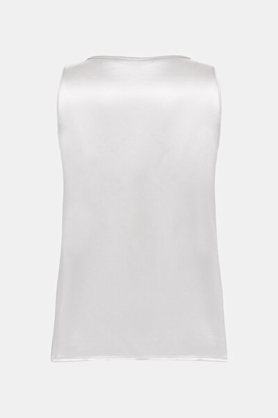 BEIGE CLEAVAGE SLEEVELESS BLOUSE 9