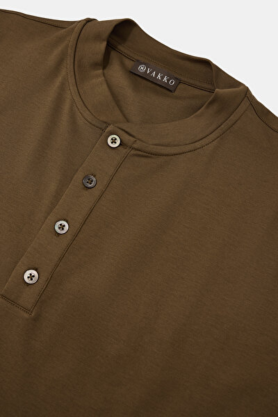 LIGHT BROWN POLO NECK SHORT SLEEVE TSHIRT 8