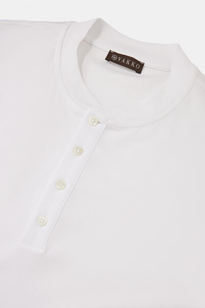 WHITE POLO NECK SHORT SLEEVE TSHIRT 8
