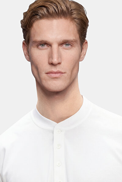 WHITE POLO NECK SHORT SLEEVE TSHIRT 3