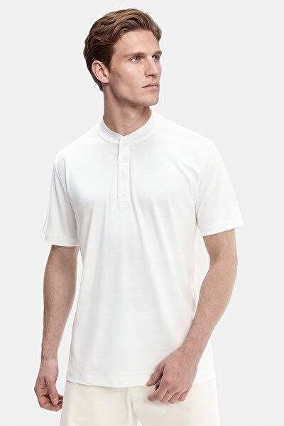 WHITE POLO NECK SHORT SLEEVE TSHIRT 5