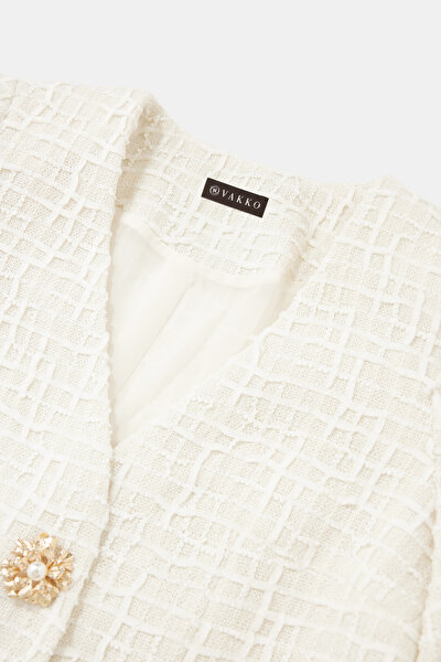 ECRU V NECK JACKET 10