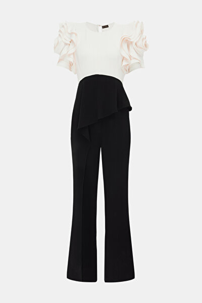 ECRU BASIC / ROUND NECKLINE SHORT SLEEVE JUMPSUIT 8