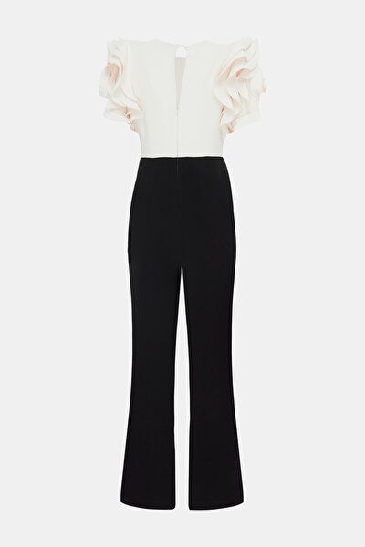ECRU BASIC / ROUND NECKLINE SHORT SLEEVE JUMPSUIT 9