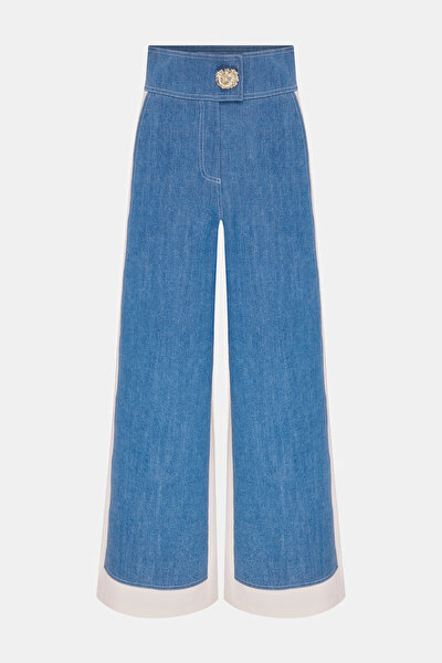 ECRU WIDE LEG TROUSERS 4