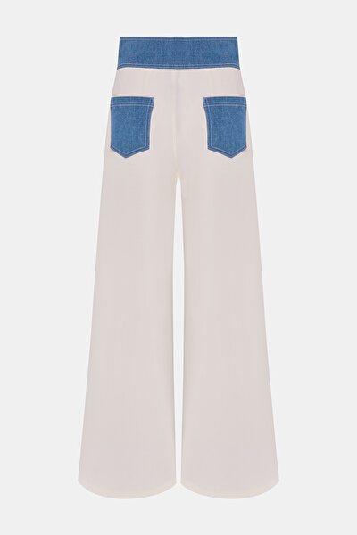 ECRU WIDE LEG TROUSERS 5