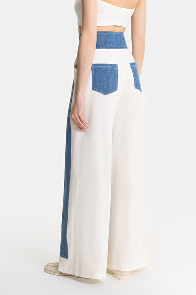 ECRU WIDE LEG TROUSERS 3