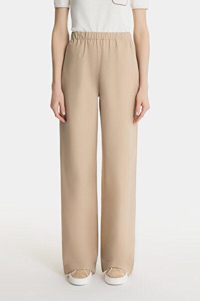 DARK BEIGE WIDE LEG TROUSERS 3