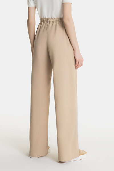 DARK BEIGE WIDE LEG TROUSERS 4
